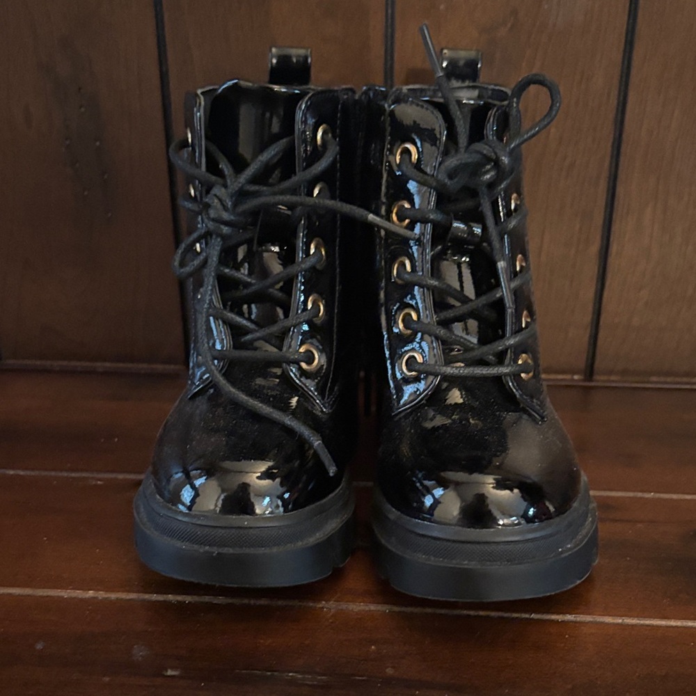 River Island Glossy Black Kids Boots